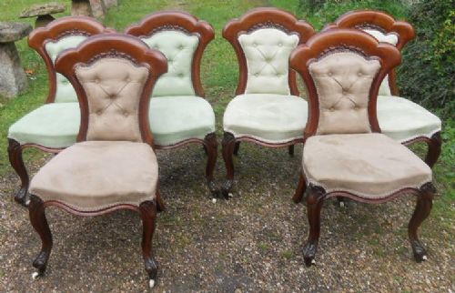 Set of Six Victorian Mahogany Dining Chairs