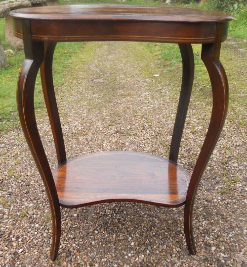 EDWARDIAN INLAID ROSEWOOD KIDNEY SHAPED OCCASIONAL TABLE - ADDITIONAL PHOTO 2