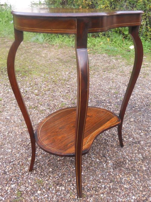 EDWARDIAN INLAID ROSEWOOD KIDNEY SHAPED OCCASIONAL TABLE - ADDITIONAL PHOTO 5