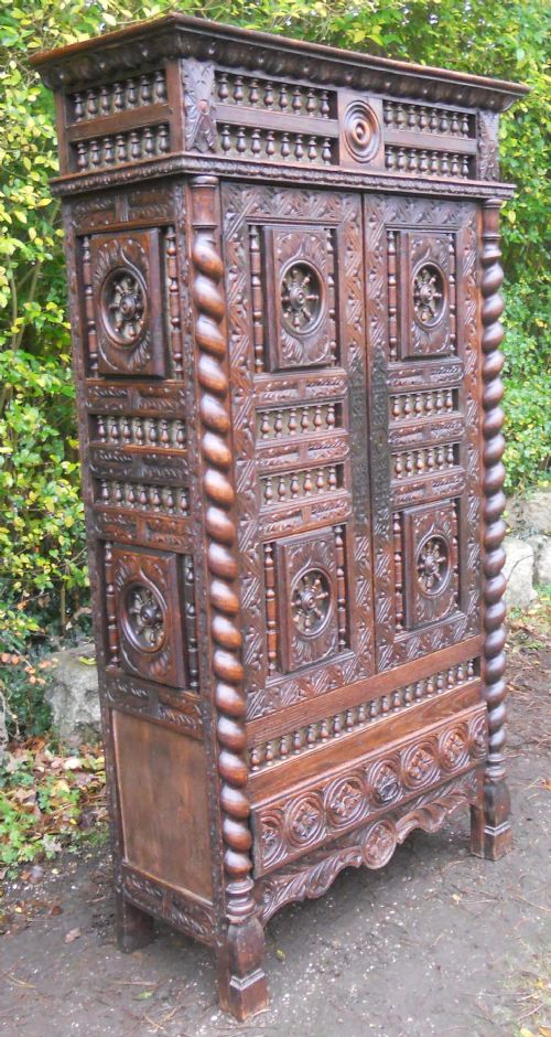 VICTORIAN CARVED BRETON CUPBOARD - ADDITIONAL PHOTO 2