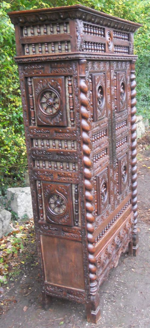 VICTORIAN CARVED BRETON CUPBOARD - ADDITIONAL PHOTO 3