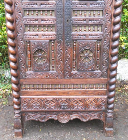 VICTORIAN CARVED BRETON CUPBOARD - ADDITIONAL PHOTO 6