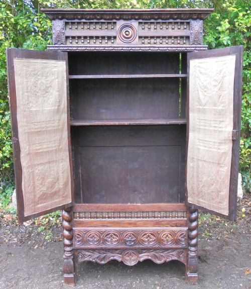VICTORIAN CARVED BRETON CUPBOARD - ADDITIONAL PHOTO 9