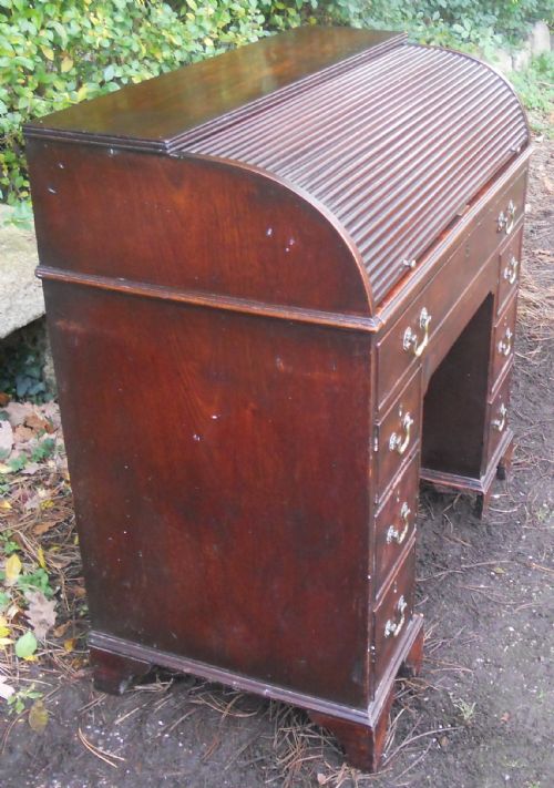 GEORGIAN SMALL MAHOGANY ROLLTOP DESK - ADDITIONAL PHOTO 1