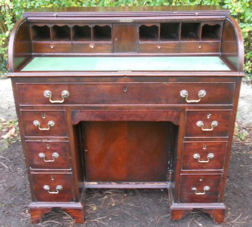 GEORGIAN SMALL MAHOGANY ROLLTOP DESK - ADDITIONAL PHOTO 4