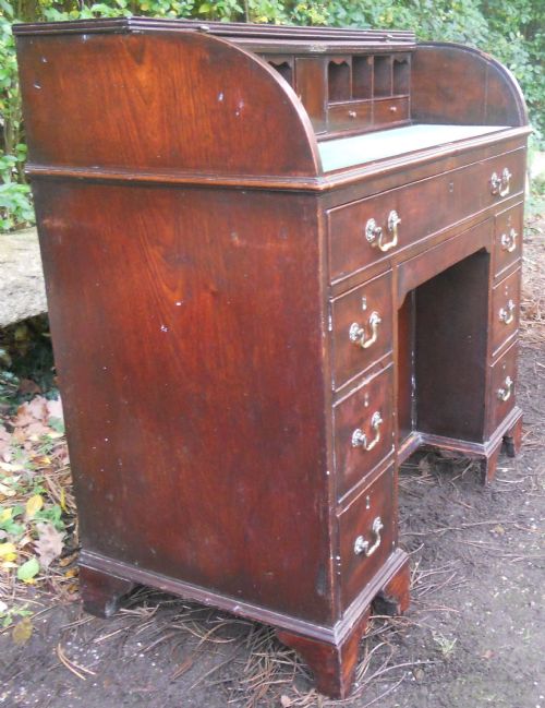 GEORGIAN SMALL MAHOGANY ROLLTOP DESK - ADDITIONAL PHOTO 12