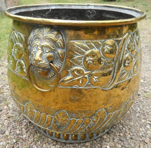 Edwardian Brass Log Bin