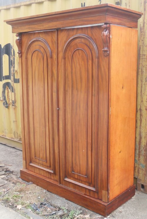 VICTORIAN MAHOGANY TWO DOOR FITTED WARDROBE - ADDITIONAL PHOTO 1