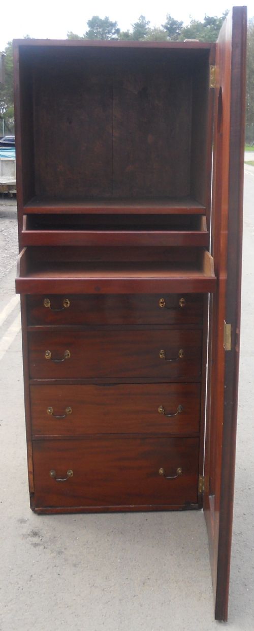 VICTORIAN MAHOGANY TWO DOOR FITTED WARDROBE - ADDITIONAL PHOTO 4