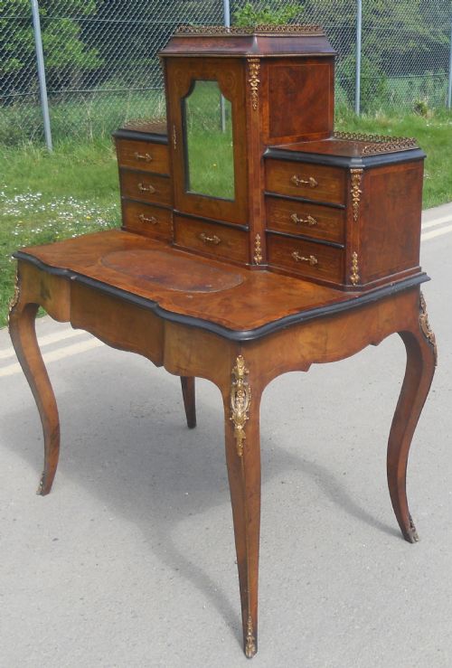 VICTORIAN INLAID WALNUT LADIES WRITING DESK - ADDITIONAL PHOTO 1