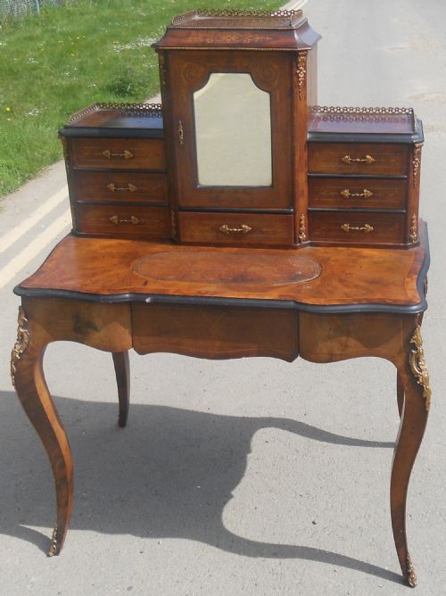 VICTORIAN INLAID WALNUT LADIES WRITING DESK - ADDITIONAL PHOTO 2