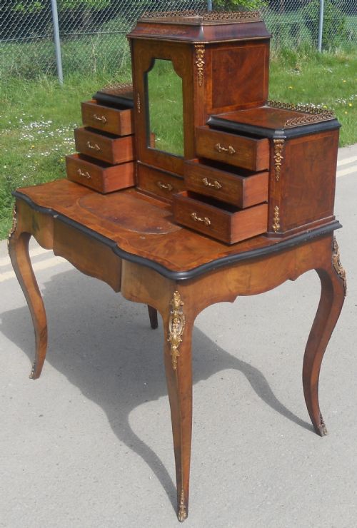 VICTORIAN INLAID WALNUT LADIES WRITING DESK - ADDITIONAL PHOTO 5