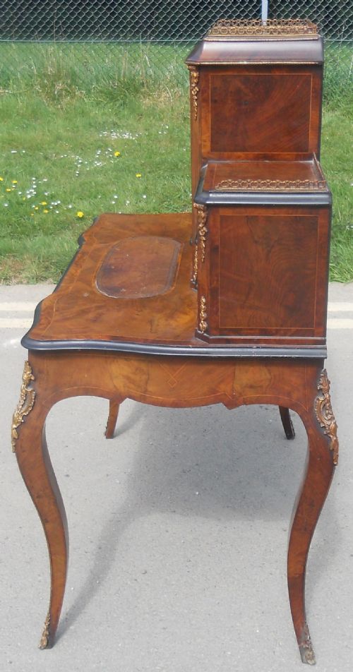 VICTORIAN INLAID WALNUT LADIES WRITING DESK - ADDITIONAL PHOTO 7