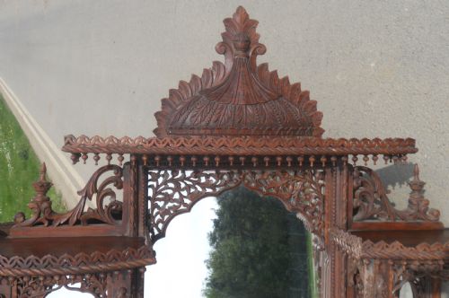 VICTORIAN LARGE MAHOGANY FRETWORK WALL MIRROR - ADDITIONAL PHOTO 6
