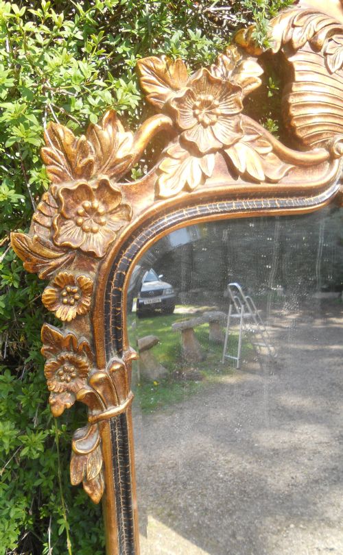 LARGE GILT HANGING WALL MIRROR - ADDITIONAL PHOTO 3
