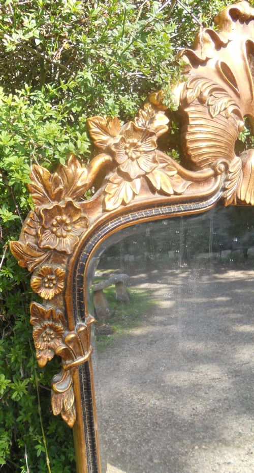 LARGE GILT HANGING WALL MIRROR - ADDITIONAL PHOTO 4