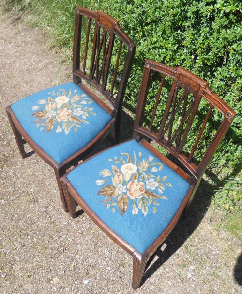 PAIR GEORGIAN MAHOGANY DINING CHAIRS - ADDITIONAL PHOTO 4