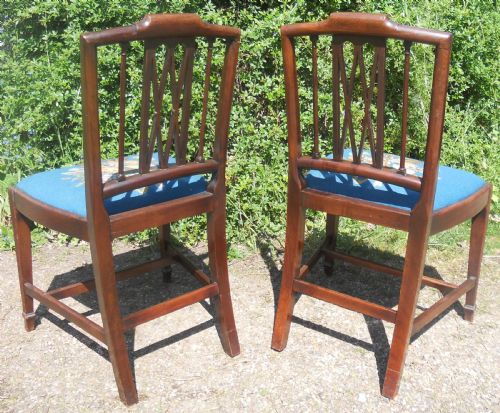 PAIR GEORGIAN MAHOGANY DINING CHAIRS - ADDITIONAL PHOTO 6