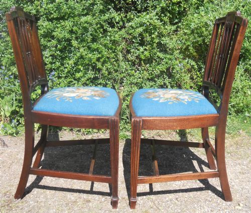 PAIR GEORGIAN MAHOGANY DINING CHAIRS - ADDITIONAL PHOTO 7
