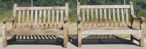Pair Wooden Garden Benches