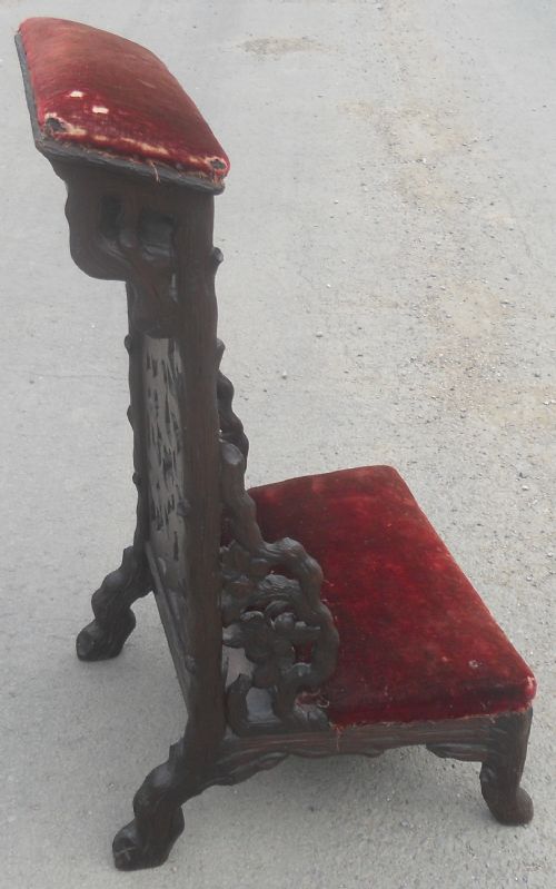 BLACK FORREST CARVED OAK PRAYER CHAIR - ADDITIONAL PHOTO 8