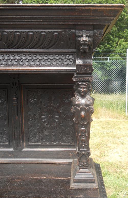 VICTORIAN CARVED OAK SIDE CUPBOARD - ADDITIONAL PHOTO 6