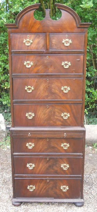 Georgian Style Mahogany Chest on Chest