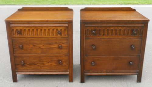 Pair Oak Chest of Drawers