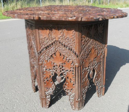 Carved Walnut Indian Centre Table