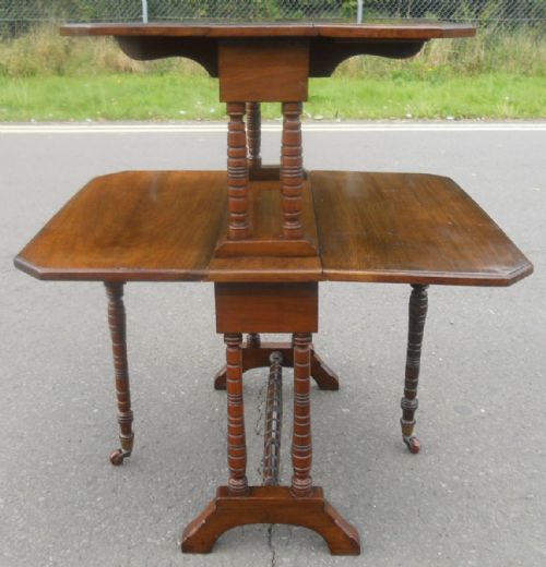 EDWARDIAN MAHOGANY DOUBLE DROPLEAF COFFEE TABLE - ADDITIONAL PHOTO 7