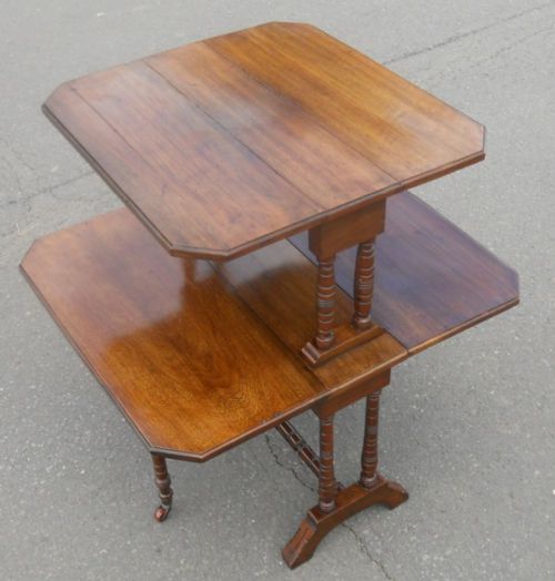 EDWARDIAN MAHOGANY DOUBLE DROPLEAF COFFEE TABLE - ADDITIONAL PHOTO 9