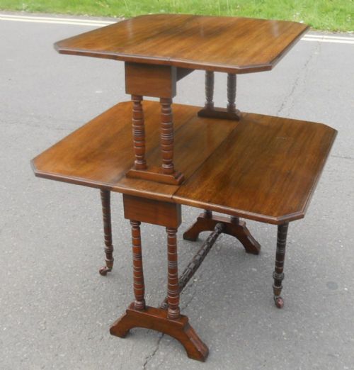EDWARDIAN MAHOGANY DOUBLE DROPLEAF COFFEE TABLE - ADDITIONAL PHOTO 10