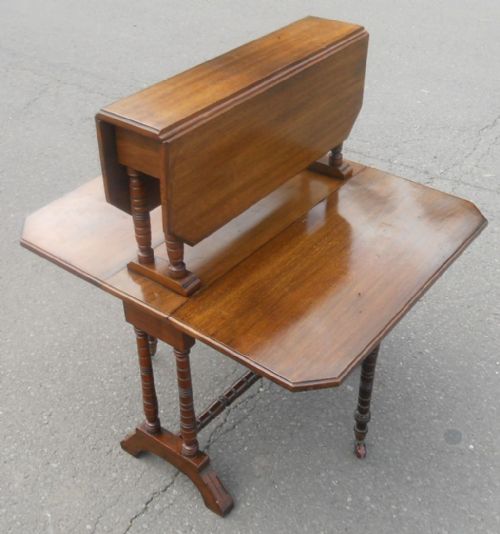 EDWARDIAN MAHOGANY DOUBLE DROPLEAF COFFEE TABLE - ADDITIONAL PHOTO 11
