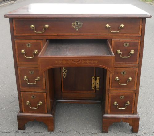 GEORGIAN SMALL INLAID MAHOGANY WRITING DESK - ADDITIONAL PHOTO 7