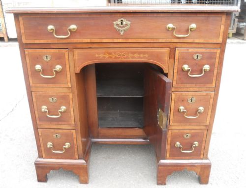 GEORGIAN SMALL INLAID MAHOGANY WRITING DESK - ADDITIONAL PHOTO 12