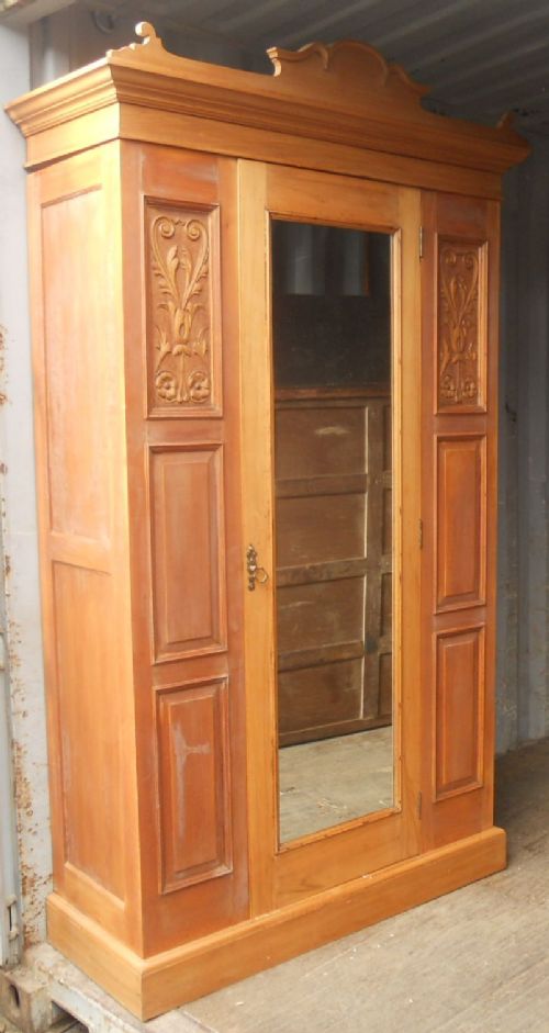 Edwardian Satin Walnut Hanging Wardrobe