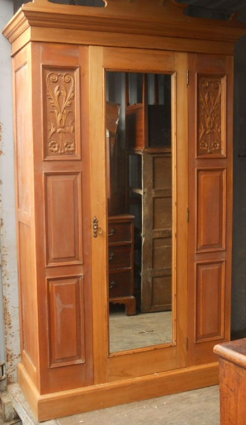fig 1. Edwardian Satin Walnut Hanging Wardrobe