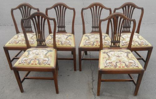 Set of Six Georgian Mahogany Dining Chairs