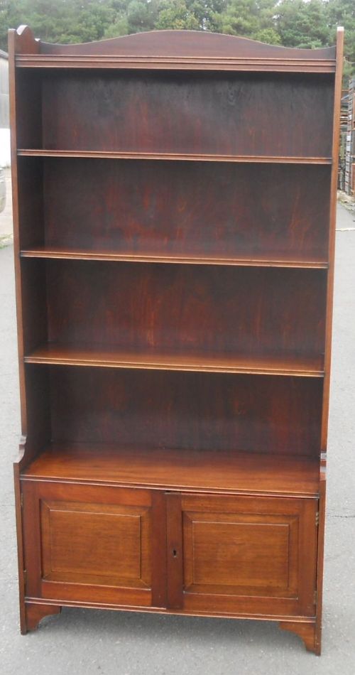 Edwardian Tall Mahogany Open Bookcase
