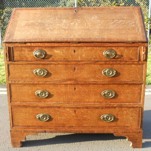 GEORGIAN OAK WRITING BUREAU - ADDITIONAL PHOTO 1
