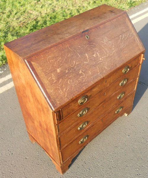 GEORGIAN OAK WRITING BUREAU - ADDITIONAL PHOTO 3