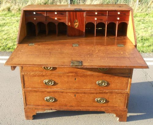 GEORGIAN OAK WRITING BUREAU - ADDITIONAL PHOTO 5