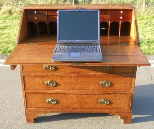 GEORGIAN OAK WRITING BUREAU - ADDITIONAL PHOTO 9