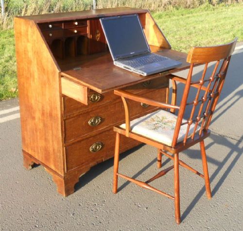 GEORGIAN OAK WRITING BUREAU - ADDITIONAL PHOTO 11