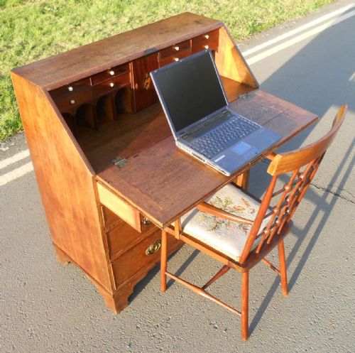 GEORGIAN OAK WRITING BUREAU - ADDITIONAL PHOTO 12