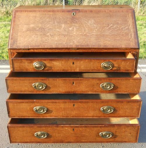 GEORGIAN OAK WRITING BUREAU - ADDITIONAL PHOTO 13