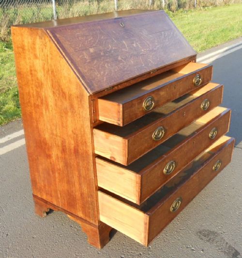 GEORGIAN OAK WRITING BUREAU - ADDITIONAL PHOTO 14
