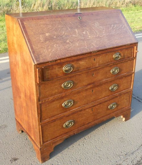 GEORGIAN OAK WRITING BUREAU - ADDITIONAL PHOTO 16