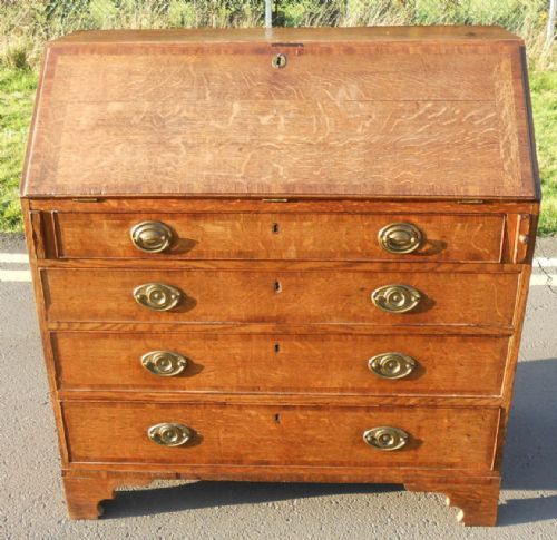 GEORGIAN OAK WRITING BUREAU - ADDITIONAL PHOTO 17