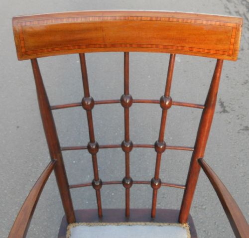 EDWARDIAN MAHOGANY SALON ARMCHAIR - ADDITIONAL PHOTO 1